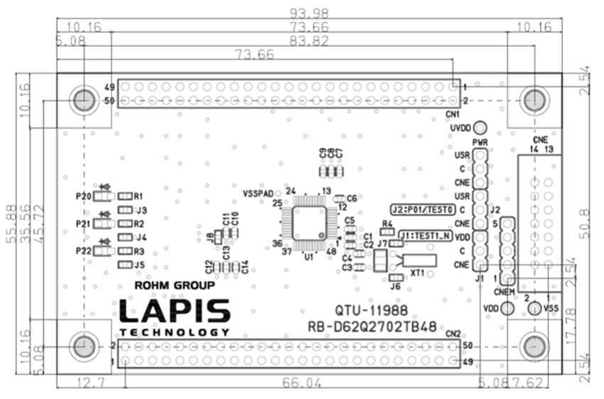Technische Zeichnung - ROHM Semiconductor RB-D62Q2702TB48 Referenzboard